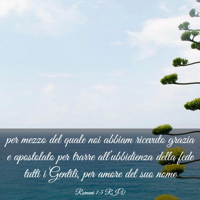Picture 03 - Romani 1:5 RIV - per mezzo del quale noi abbiam ricevuto grazia e - Bible Verse Picture