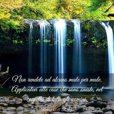Picture 03 - Romani 12:17 RIV - Non rendete ad alcuno male per male. Applicatevi - Bible Verse Picture