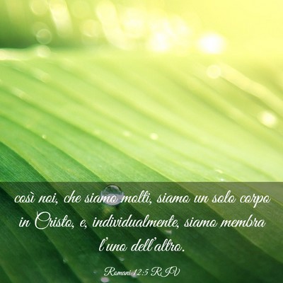 Picture 03 - Romani 12:5 RIV - così noi, che siamo molti, siamo un solo corpo - Bible Verse Picture