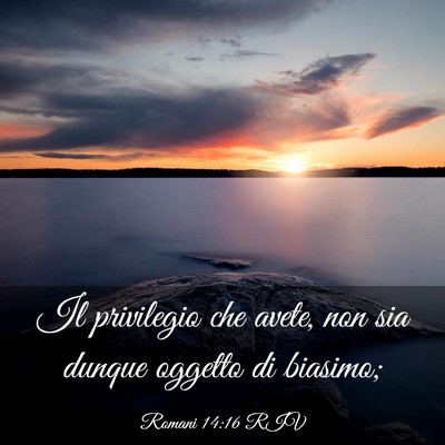 Picture 03 - Romani 14:16 RIV - Il privilegio che avete, non sia dunque oggetto - Bible Verse Picture