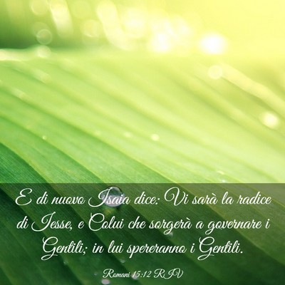 Picture 03 - Romani 15:12 RIV - E di nuovo Isaia dice: Vi sarà la radice di - Bible Verse Picture