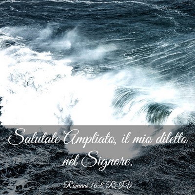 Picture 03 - Romani 16:8 RIV - Salutate Ampliato, il mio diletto nel - Bible Verse Picture