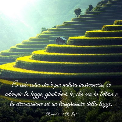 Picture 03 - Romani 2:27 RIV - E così colui che è per natura incirconciso, se - Bible Verse Picture