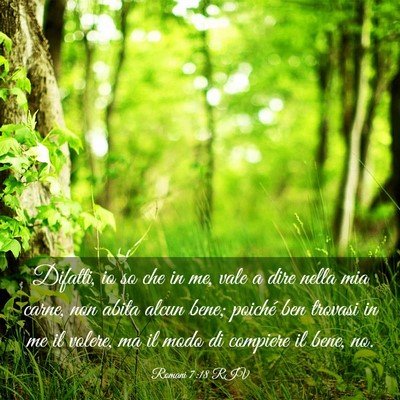 Picture 03 - Romani 7:18 RIV - Difatti, io so che in me, vale a dire nella mia - Bible Verse Picture