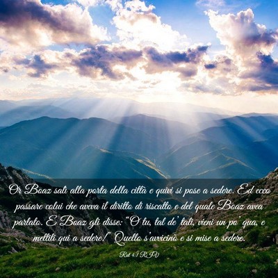Picture 03 - Rut 4:1 RIV - Or Boaz salì alla porta della città e quivi si - Bible Verse Picture