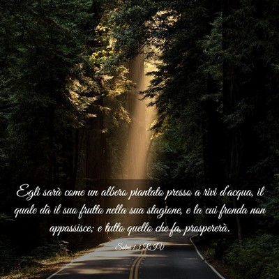 Picture 03 - Salmi 1:3 RIV - Egli sarà come un albero piantato presso a rivi - Bible Verse Picture