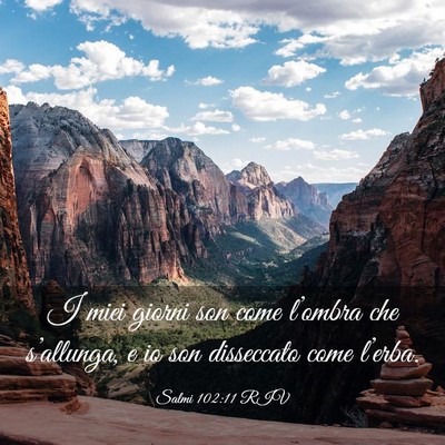 Picture 03 - Salmi 102:11 RIV - I miei giorni son come l’ombra che s’allunga, - Bible Verse Picture