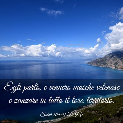 Picture 03 - Salmi 105:31 RIV - Egli parlò, e vennero mosche velenose e zanzare - Bible Verse Picture