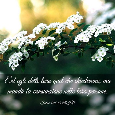 Picture 03 - Salmi 106:15 RIV - Ed egli dette loro quel che chiedevano, ma mandò - Bible Verse Picture