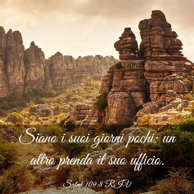 Picture 03 - Salmi 109:8 RIV - Siano i suoi giorni pochi: un altro prenda il suo - Bible Verse Picture