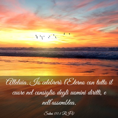 Picture 03 - Salmi 111:1 RIV - Alleluia. Io celebrerò l’Eterno con tutto il - Bible Verse Picture