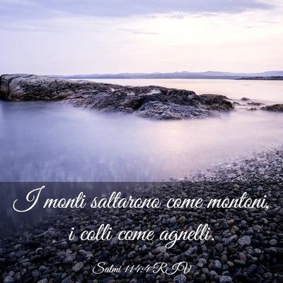 Picture 03 - Salmi 114:4 RIV - I monti saltarono come montoni, i colli come - Bible Verse Picture