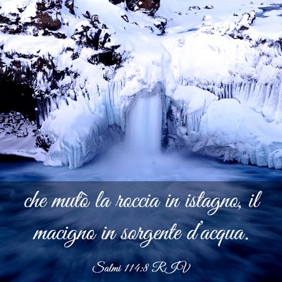 Picture 03 - Salmi 114:8 RIV - che mutò la roccia in istagno, il macigno in - Bible Verse Picture