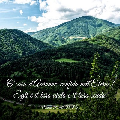 Picture 03 - Salmi 115:10 RIV - O casa d’Aaronne, confida nell’Eterno! Egli - Bible Verse Picture