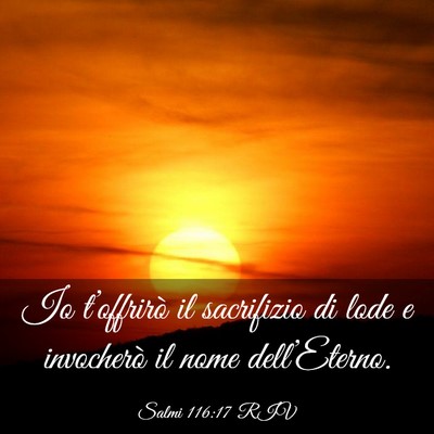 Picture 03 - Salmi 116:17 RIV - Io t’offrirò il sacrifizio di lode e - Bible Verse Picture