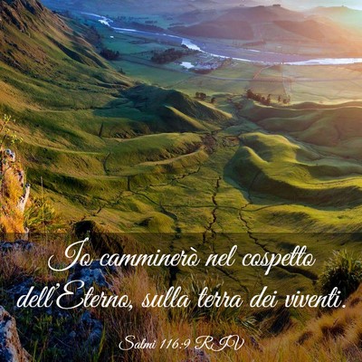 Picture 03 - Salmi 116:9 RIV - Io camminerò nel cospetto dell’Eterno, sulla - Bible Verse Picture