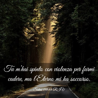 Picture 03 - Salmi 118:13 RIV - Tu m’hai spinto con violenza per farmi cadere, - Bible Verse Picture