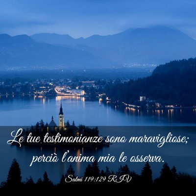 Picture 03 - Salmi 119:129 RIV - Le tue testimonianze sono maravigliose; perciò - Bible Verse Picture