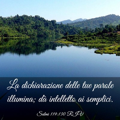 Picture 03 - Salmi 119:130 RIV - La dichiarazione delle tue parole illumina; dà - Bible Verse Picture
