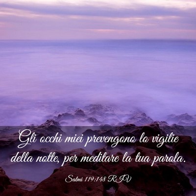 Picture 03 - Salmi 119:148 RIV - Gli occhi miei prevengono lo vigilie della notte, - Bible Verse Picture