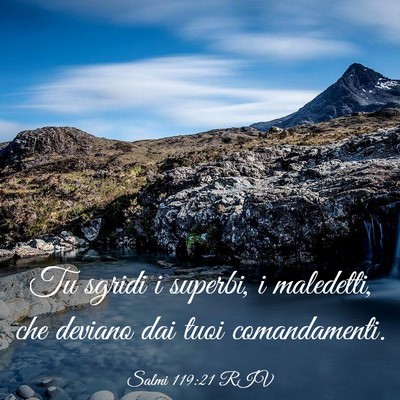 Picture 03 - Salmi 119:21 RIV - Tu sgridi i superbi, i maledetti, che deviano dai - Bible Verse Picture