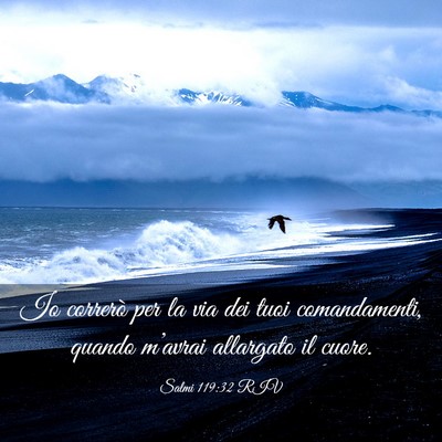 Picture 03 - Salmi 119:32 RIV - Io correrò per la via dei tuoi comandamenti, - Bible Verse Picture