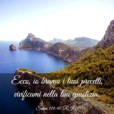 Picture 03 - Salmi 119:40 RIV - Ecco, io bramo i tuoi precetti, vivificami nella - Bible Verse Picture