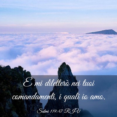Picture 03 - Salmi 119:47 RIV - E mi diletterò nei tuoi comandamenti, i quali io - Bible Verse Picture