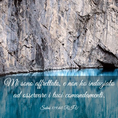Picture 03 - Salmi 119:60 RIV - Mi sono affrettato, e non ho indugiato ad - Bible Verse Picture