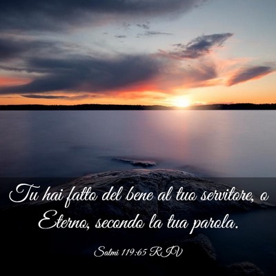 Picture 03 - Salmi 119:65 RIV - Tu hai fatto del bene al tuo servitore, o Eterno, - Bible Verse Picture