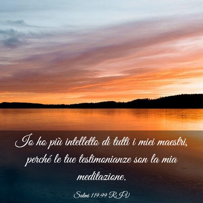 Picture 03 - Salmi 119:99 RIV - Io ho più intelletto di tutti i miei maestri, - Bible Verse Picture