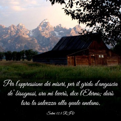 Picture 03 - Salmi 12:5 RIV - Per l’oppressione dei miseri, per il grido - Bible Verse Picture