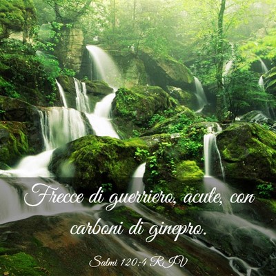 Picture 03 - Salmi 120:4 RIV - Frecce di guerriero, acute, con carboni di - Bible Verse Picture