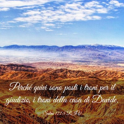 Picture 03 - Salmi 122:5 RIV - Perché quivi sono posti i troni per il giudizio, - Bible Verse Picture