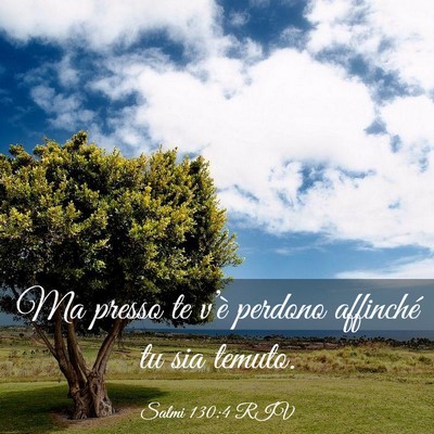 Picture 03 - Salmi 130:4 RIV - Ma presso te v’è perdono affinché tu sia - Bible Verse Picture
