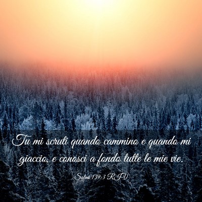 Picture 03 - Salmi 139:3 RIV - Tu mi scruti quando cammino e quando mi giaccio, - Bible Verse Picture