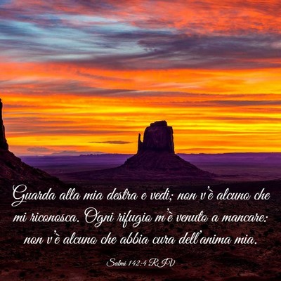 Picture 03 - Salmi 142:4 RIV - Guarda alla mia destra e vedi; non v’è alcuno - Bible Verse Picture