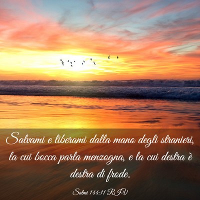 Picture 03 - Salmi 144:11 RIV - Salvami e liberami dalla mano degli stranieri, la - Bible Verse Picture