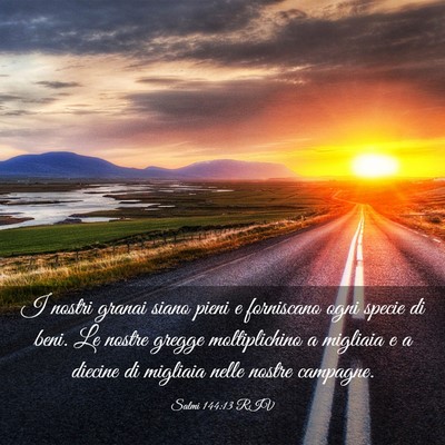 Picture 03 - Salmi 144:13 RIV - I nostri granai siano pieni e forniscano ogni - Bible Verse Picture