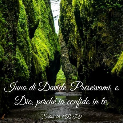 Picture 03 - Salmi 16:1 RIV - Inno di Davide. Preservami, o Dio, perché io - Bible Verse Picture
