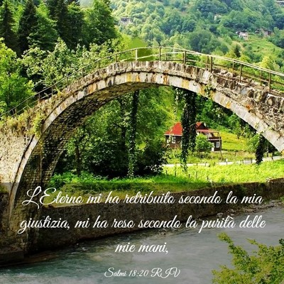 Picture 03 - Salmi 18:20 RIV - L’Eterno mi ha retribuito secondo la mia - Bible Verse Picture