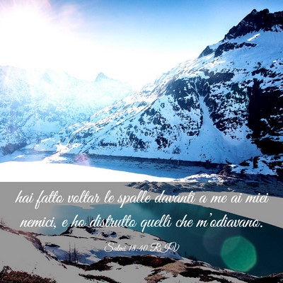 Picture 03 - Salmi 18:40 RIV - hai fatto voltar le spalle davanti a me ai miei - Bible Verse Picture