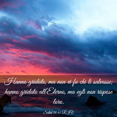 Picture 03 - Salmi 18:41 RIV - Hanno gridato, ma non vi fu chi li salvasse; - Bible Verse Picture