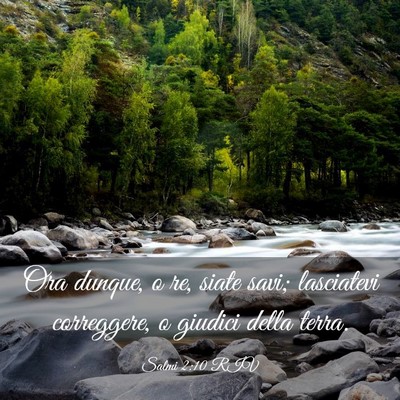 Picture 03 - Salmi 2:10 RIV - Ora dunque, o re, siate savi; lasciatevi - Bible Verse Picture
