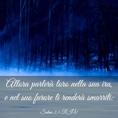 Picture 03 - Salmi 2:5 RIV - Allora parlerà loro nella sua ira, e nel suo - Bible Verse Picture