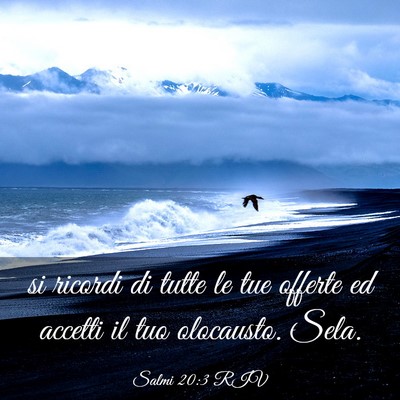 Picture 03 - Salmi 20:3 RIV - si ricordi di tutte le tue offerte ed accetti il - Bible Verse Picture