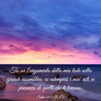Picture 03 - Salmi 22:25 RIV - Tu sei l’argomento della mia lode nella grande - Bible Verse Picture