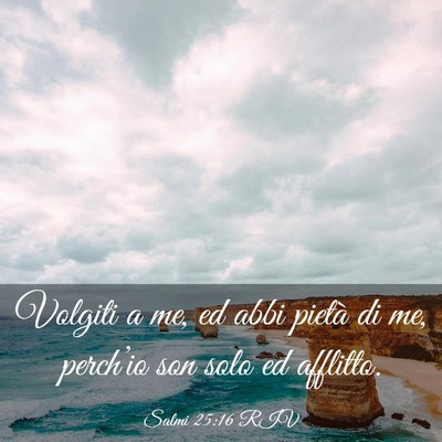 Picture 03 - Salmi 25:16 RIV - Volgiti a me, ed abbi pietà di me, perch’io - Bible Verse Picture