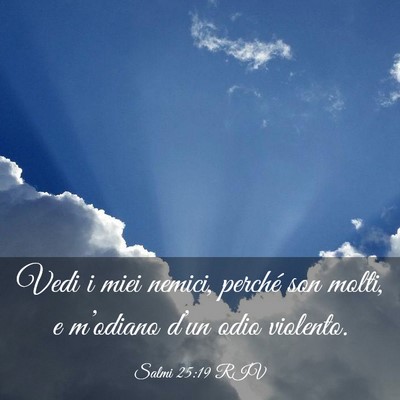 Picture 03 - Salmi 25:19 RIV - Vedi i miei nemici, perché son molti, e - Bible Verse Picture