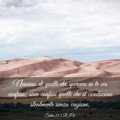 Picture 03 - Salmi 25:3 RIV - Nessuno di quelli che sperano in te sia confuso; - Bible Verse Picture